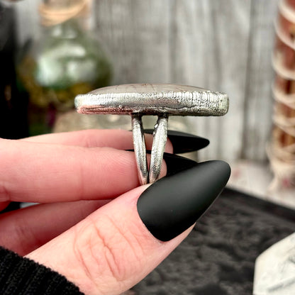Rutilated Quartz Crystal Ring Fine Silver Size 8 / Foxlark Collection - One of a Kind FOXLARK