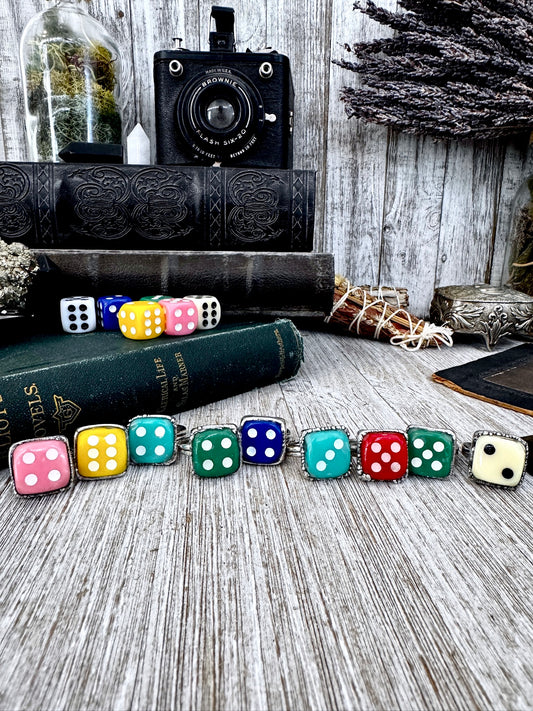 Playing Games - Dice Ring Fine Silver Size 6 7 8 9 10 11 / One of a Kind