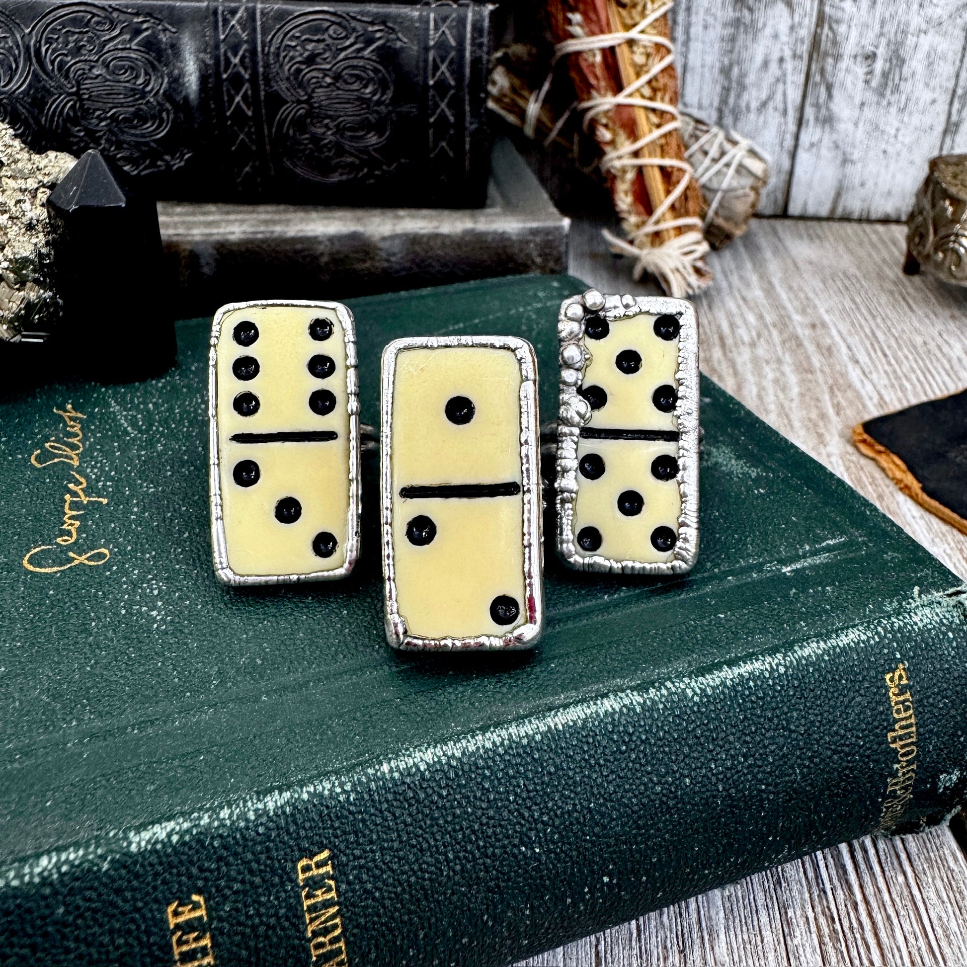 Playing Games - Dominos Ring Fine Silver Size 6 7 8 9 10 11 / One of a Kind FOXLARK