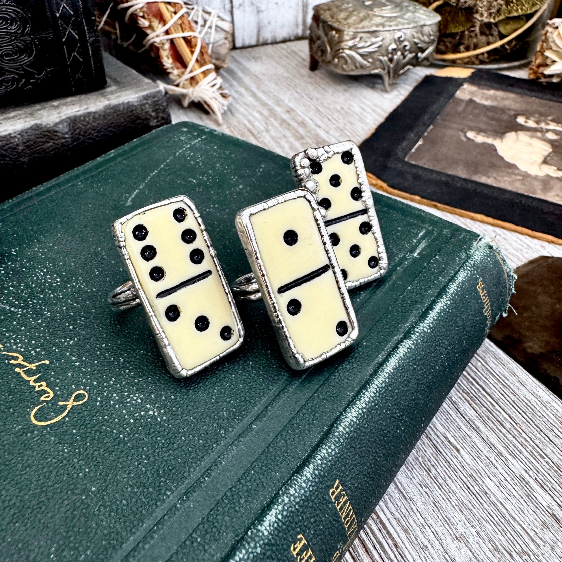 Playing Games - Dominos Ring Fine Silver Size 6 7 8 9 10 11 / One of a Kind FOXLARK