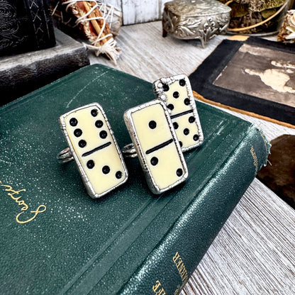 Playing Games - Dominos Ring Fine Silver Size 6 7 8 9 10 11 / One of a Kind FOXLARK