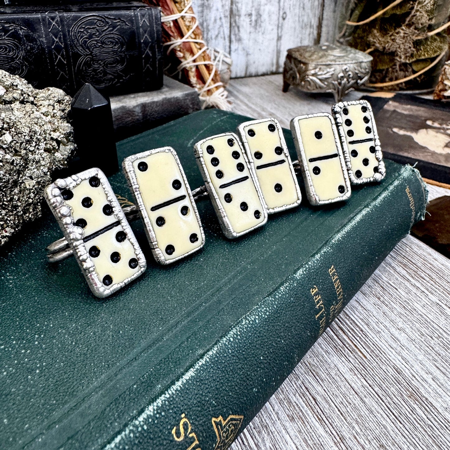 Playing Games - Dominos Ring Fine Silver Size 6 7 8 9 10 11 / One of a Kind FOXLARK