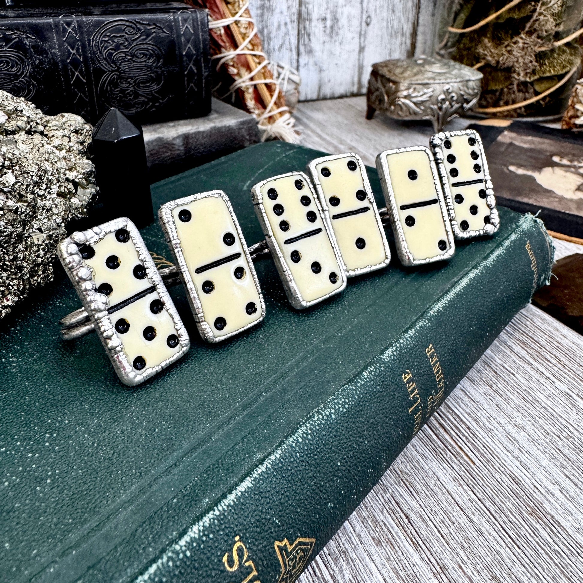Playing Games - Dominos Ring Fine Silver Size 6 7 8 9 10 11 / One of a Kind FOXLARK