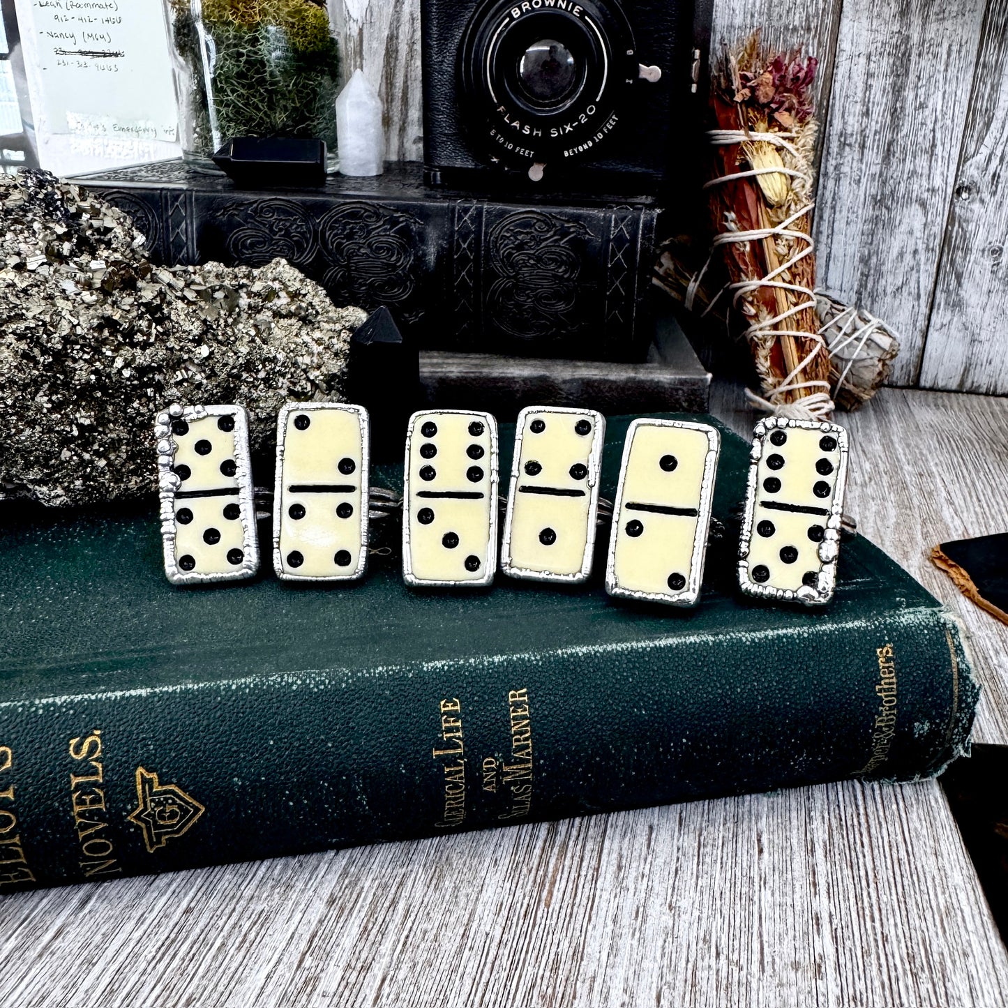 Playing Games - Dominos Ring Fine Silver Size 6 7 8 9 10 11 / One of a Kind FOXLARK