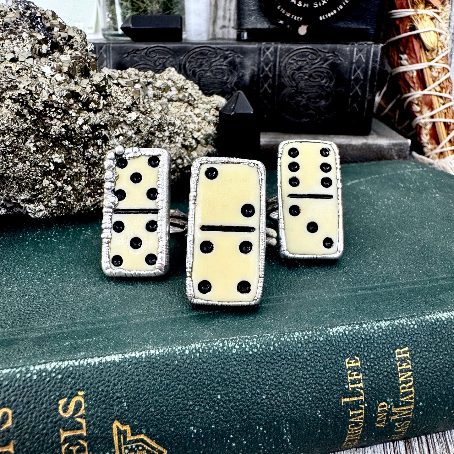 Playing Games - Dominos Ring Fine Silver Size 6 7 8 9 10 11 / One of a Kind FOXLARK