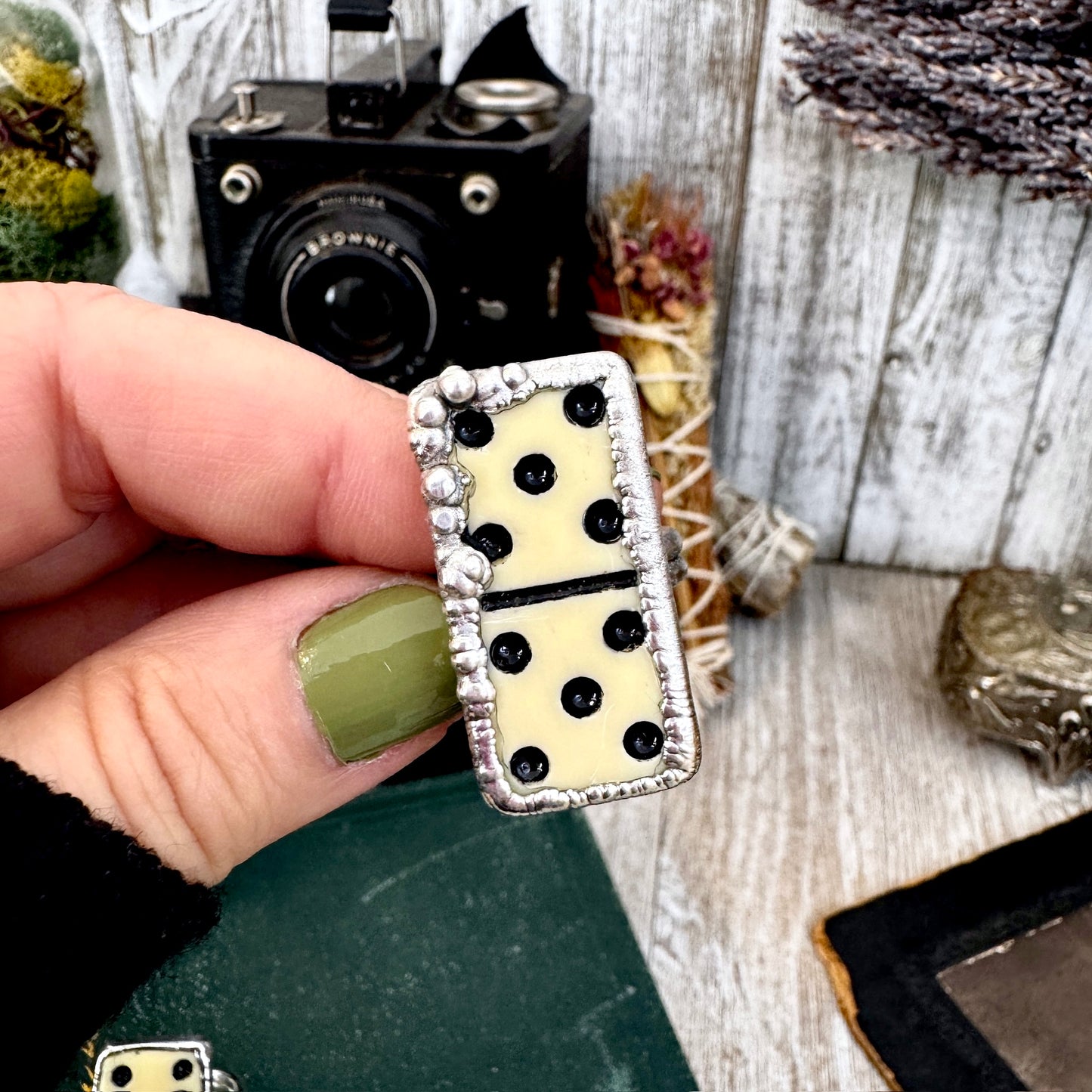 Playing Games - Dominos Ring Fine Silver Size 6 7 8 9 10 11 / One of a Kind FOXLARK