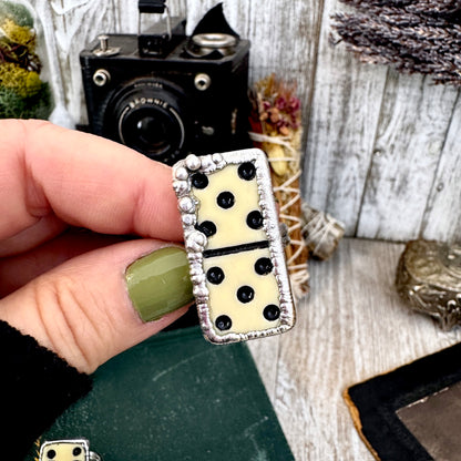Playing Games - Dominos Ring Fine Silver Size 6 7 8 9 10 11 / One of a Kind FOXLARK
