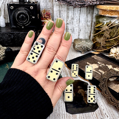 Playing Games - Dominos Ring Fine Silver Size 6 7 8 9 10 11 / One of a Kind FOXLARK