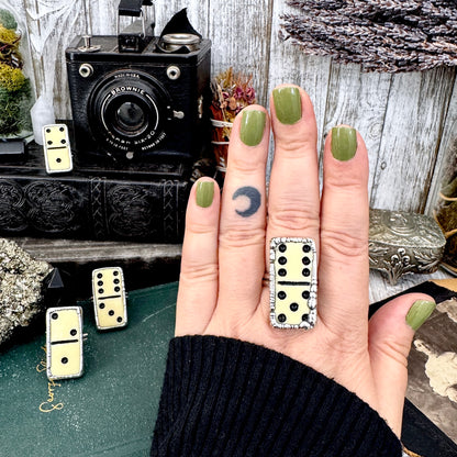 Playing Games - Dominos Ring Fine Silver Size 6 7 8 9 10 11 / One of a Kind FOXLARK