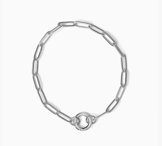 Tiny Trinkets Collection- Stainless Steel Paperclip with Charm Keeper Chain Bracelet / Curated Collection FOXLARK