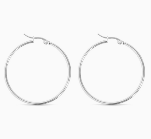 Tiny Trinkets Collection- Stainless Steel Round Tube Hoop Earrings / Curated Collection