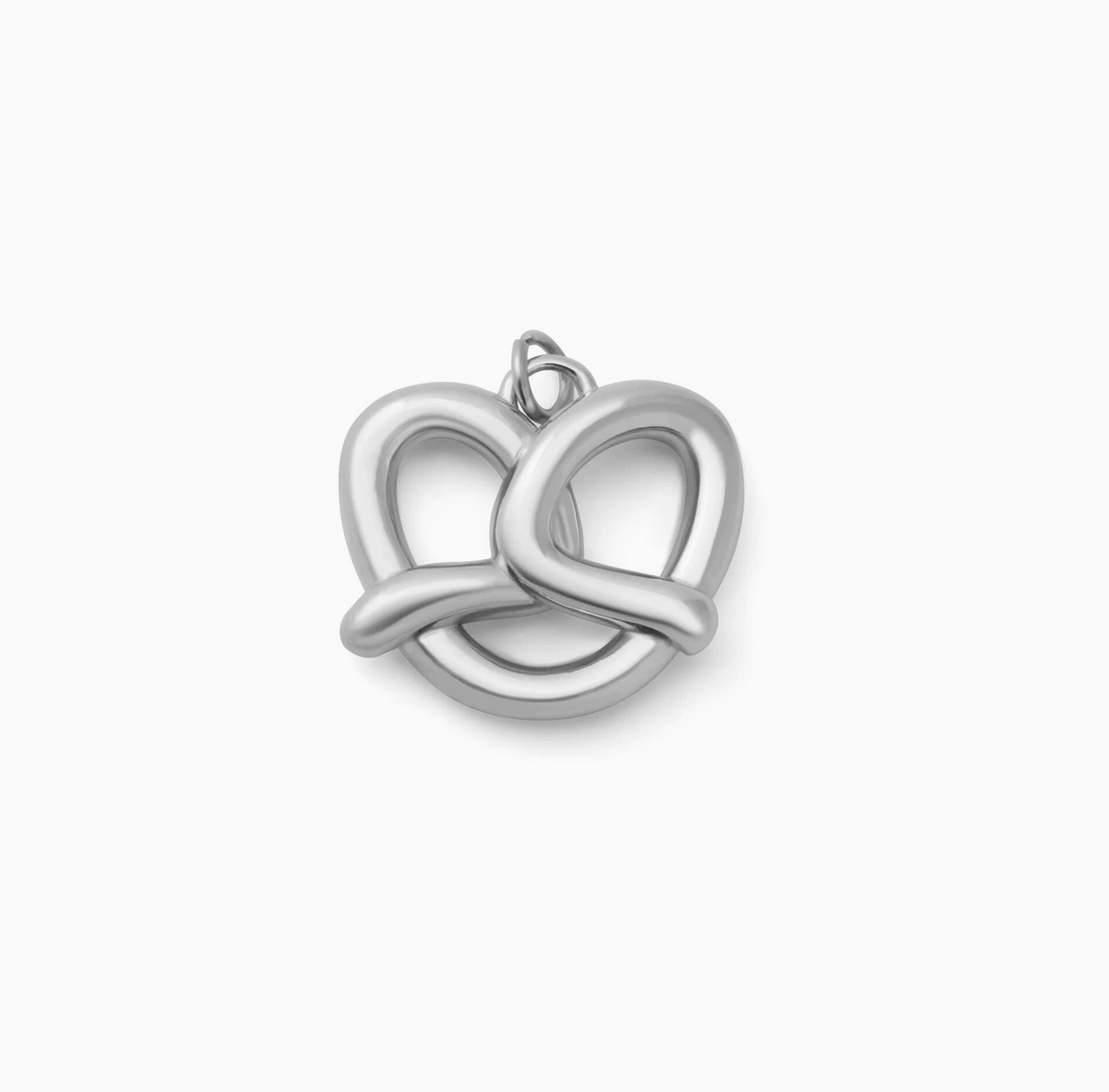 Pretzel Charm stainless steel pendant necklace from the Lucky Charm Bar at Foxlark