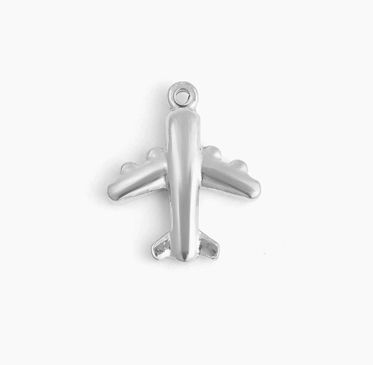 Airplane Charm stainless steel pendant necklace from the Lucky Charm Bar at Foxlark