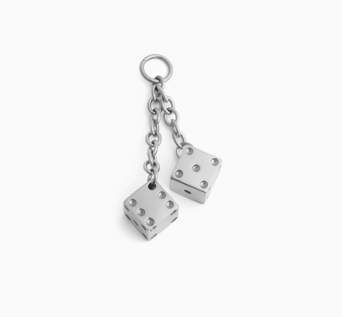 Dice Charm stainless steel lucky pendant necklace from the Lucky Charm Bar at Foxlark