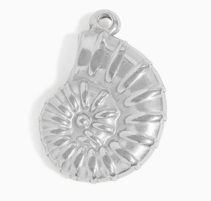 Nautilus Shell Charm stainless steel pendant necklace from the Lucky Charm Bar at Foxlark