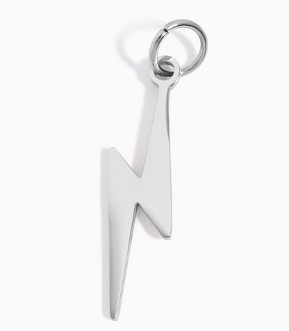 Lightning Bolt Charm stainless steel pendant necklace from the Lucky Charm Bar at Foxlark