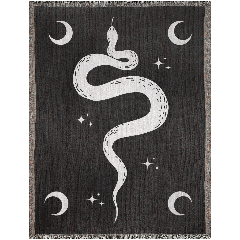Snake and Moons - Woven Blanket - Foxlark Crystal Jewelry