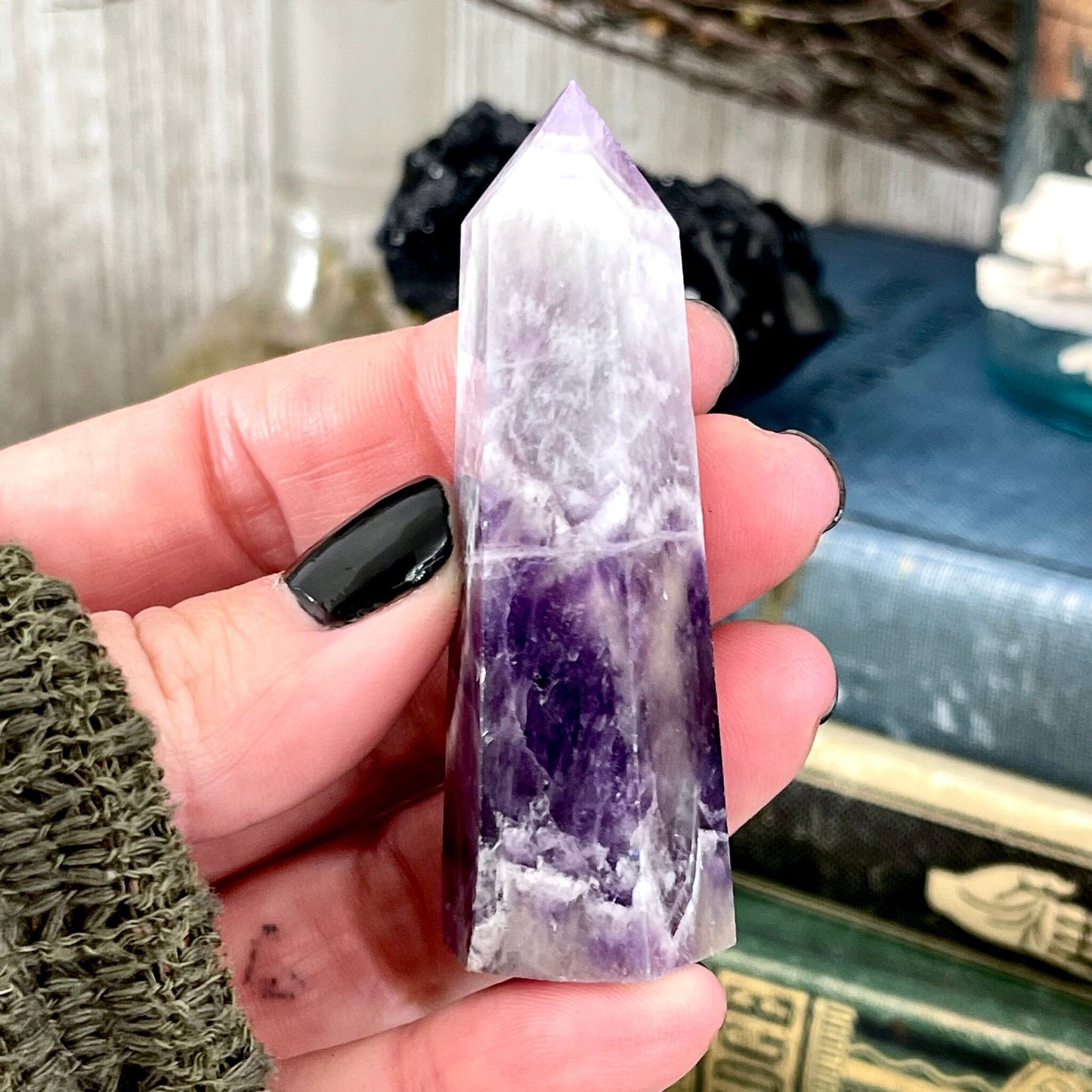 Chevron Amethyst Crystal Point Self Standing / FoxlarkCrystals