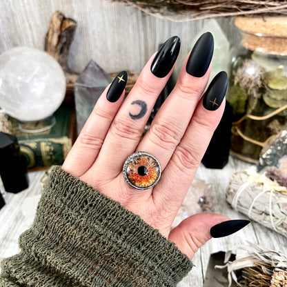 Silver Eye Ring Size 5 6 7 8 9 10 / Foxlark Collection