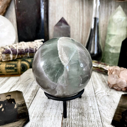 Large Green Fluorite Crystal Ball / FoxlarkCrystals