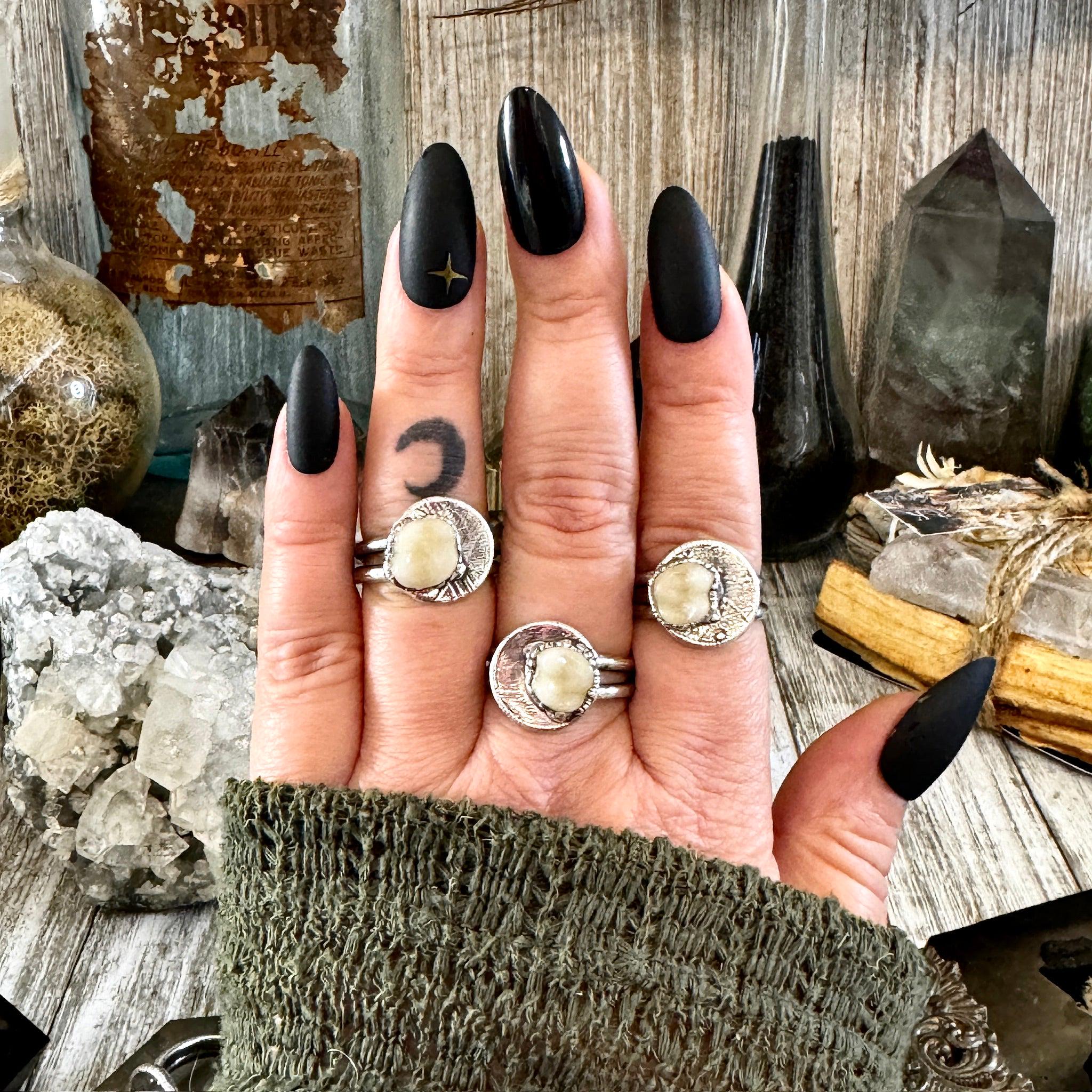 Tooth Ring Silver Size 7 8 9 10 11 Faux Resin Tooth Jewelry