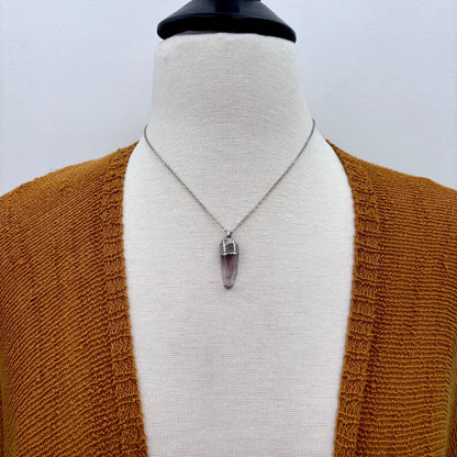 Dainty Raw Vera Cruz Amethyst Necklace in Silver/ Foxlark Collection