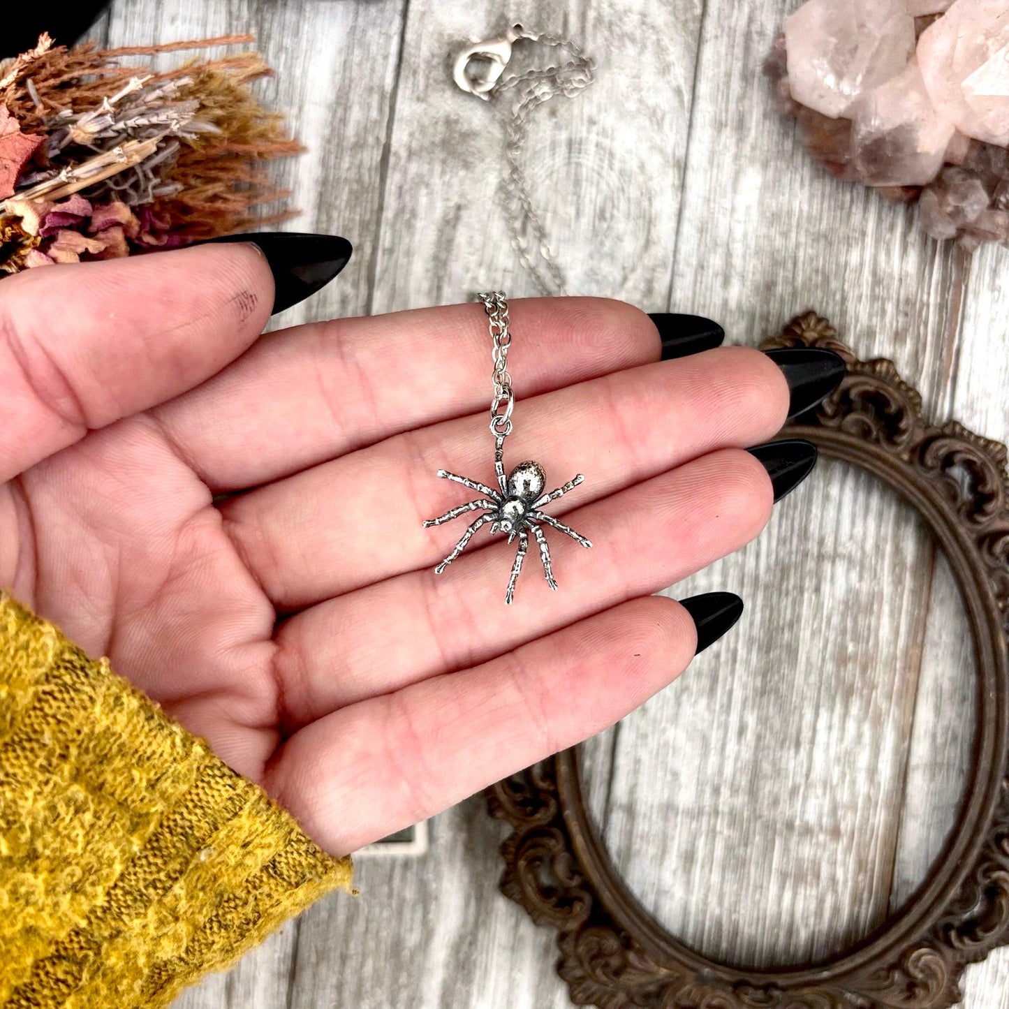 Tiny Talisman Collection - Sterling Silver Spider Necklace Pendant