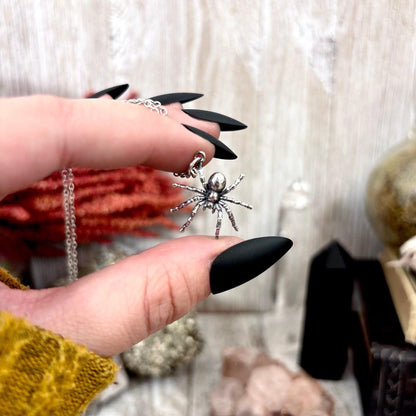 Tiny Talisman Collection - Sterling Silver Spider Necklace Pendant