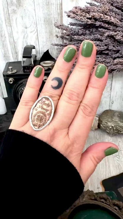 Lucky Penny Club - Lucky Penny Pressed Penny Ring Fine Silver Size 8 / One of a Kind