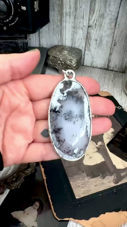 The Colossal Collection - Dendritic Agate Crystal Necklace Fine Silver / One of a Kind