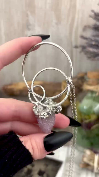 Raw Spirit Quartz Crystal  Necklace in Fine Silver / Foxlark Collection - One of a Kind