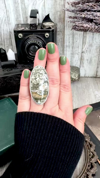 The Colossal Collection - Ocean Jasper Ring Set in Fine Silver Size 7 / One of a Kind