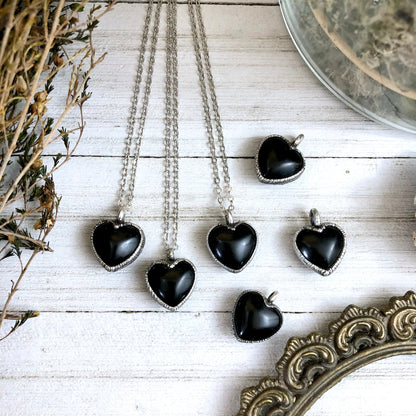 Black Crystal Heart, Black Stone Necklace, Bohemian Jewelry, Crystal heart, Crystal Necklace, Crystal Necklaces, Etsy ID: 760153511, FOXLARK- NECKLACES, Gothic Jewelry, Healing Crystal, Heart Necklace, Heart Pendant, Jewelry, Necklaces, Obsidian Heart, Ob