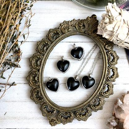 Black Crystal Heart, Black Stone Necklace, Bohemian Jewelry, Crystal heart, Crystal Necklace, Crystal Necklaces, Etsy ID: 760153511, FOXLARK- NECKLACES, Gothic Jewelry, Healing Crystal, Heart Necklace, Heart Pendant, Jewelry, Necklaces, Obsidian Heart, Ob