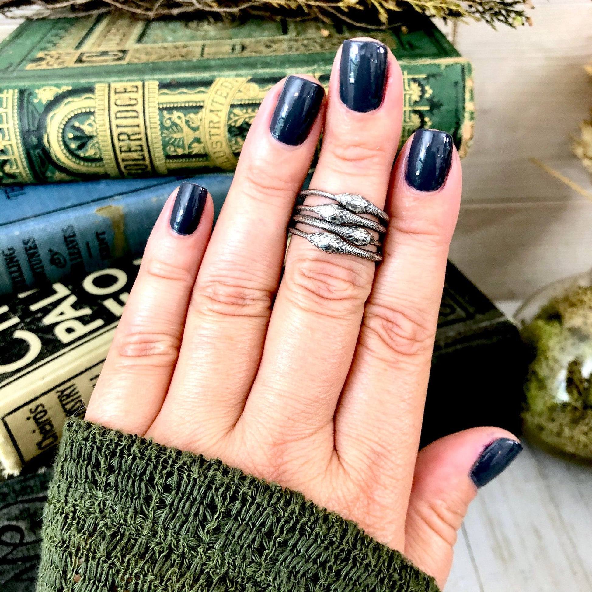 Ouroboros Snake Ring in Sterling Silver / Size 7 8 9 10 11 Curated  Collection.