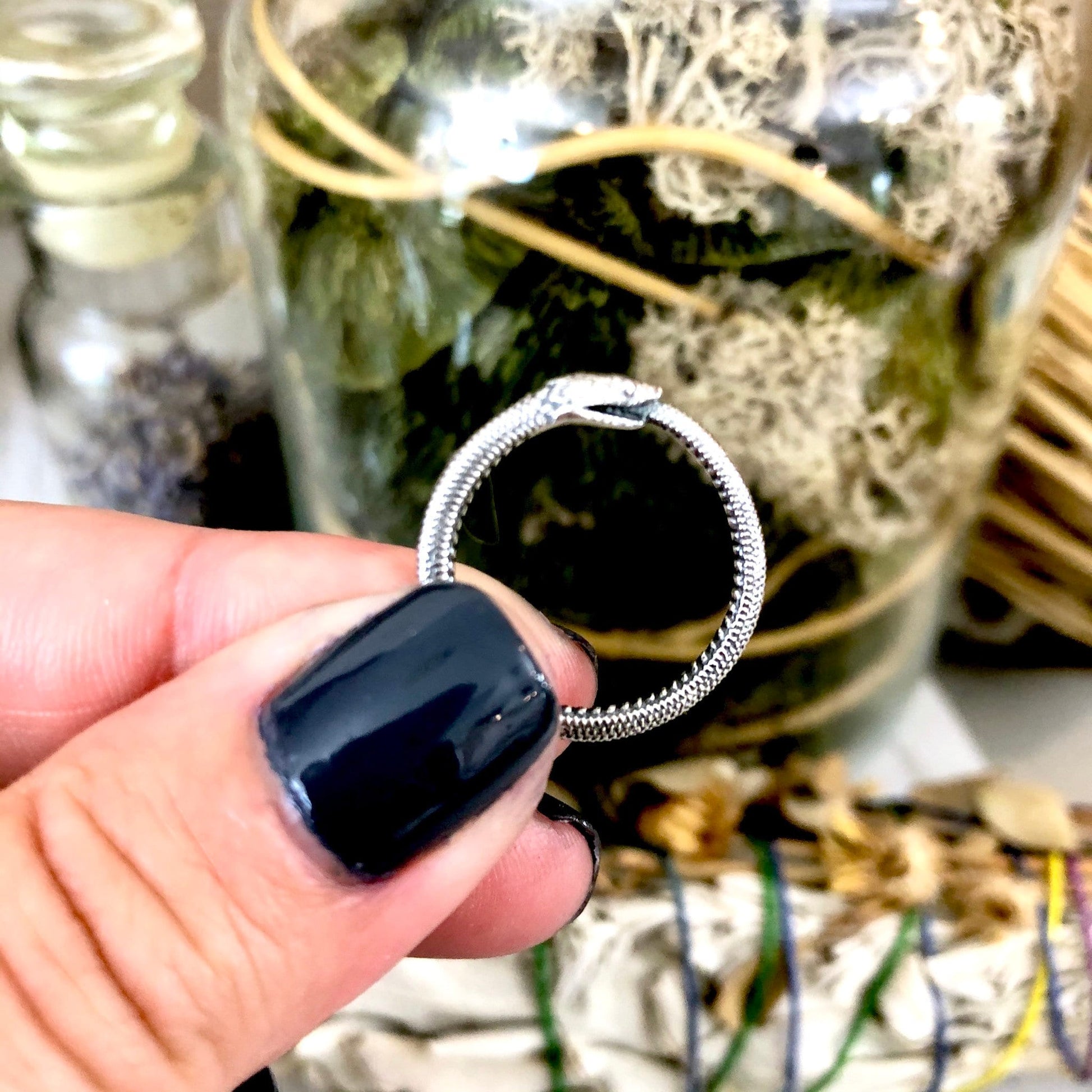 Ouroboros Snake Ring in Sterling Silver / Size 7 8 9 10 11 Curated  Collection.