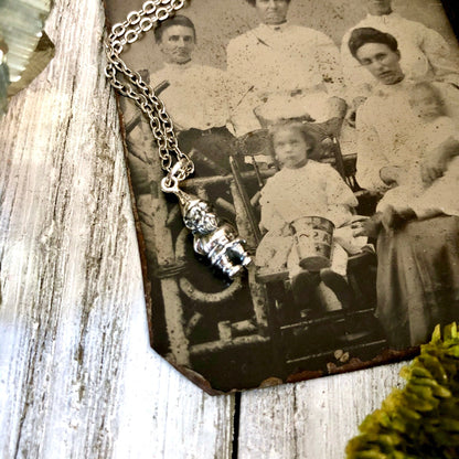 925 Sterling Silver, boho jewelry, Etsy ID: 921340603, Foxlark Alchemy, Garden Gnome, Geometric Necklace, Gift for Woman, Gothic Jewelry, Jewelry, Necklaces, Pendants, Sterling Silver, Talisman Necklace, TINY TALISMANS, Witch Jewelry, Witch necklace, Witc