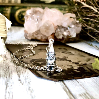 925 Sterling Silver, boho jewelry, Etsy ID: 921340603, Foxlark Alchemy, Garden Gnome, Geometric Necklace, Gift for Woman, Gothic Jewelry, Jewelry, Necklaces, Pendants, Sterling Silver, Talisman Necklace, TINY TALISMANS, Witch Jewelry, Witch necklace, Witc