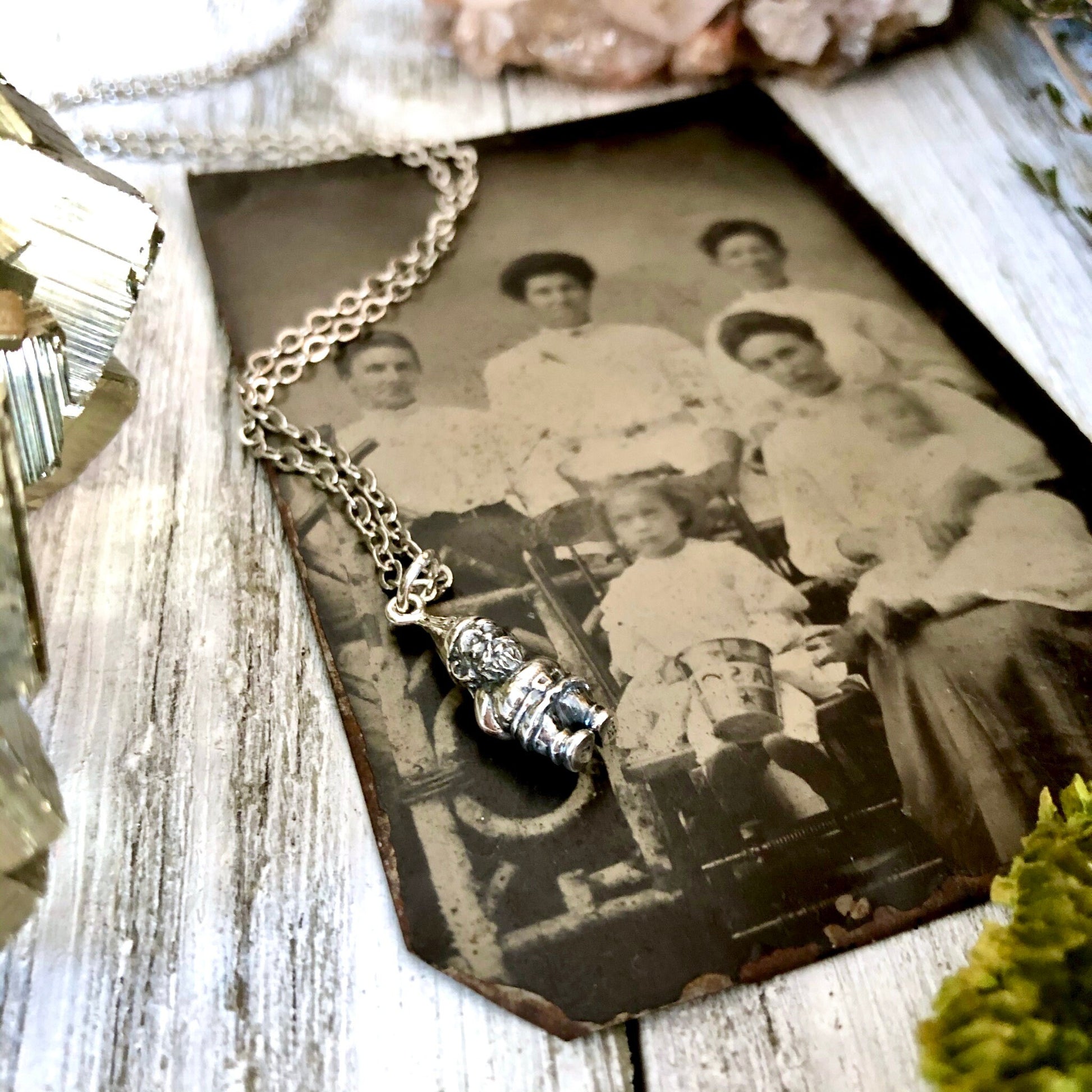Tiny Talisman Collection - Sterling Silver Teeny Garden Gnome Necklace Pendant 19x7mm / Curated Collection - Foxlark Crystal Jewelry