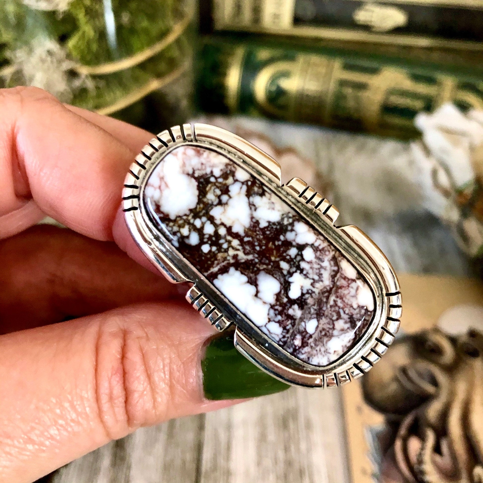 Size 9.5 Stunning Wild Horse Statement Ring Set in Thick Sterling Silver / Curated by FOXLARK Collection.