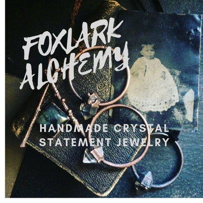 Crystal Necklace - Moss & Moon Collection - Clear Quartz Necklace set in Fine Silver / One of a Kind - by Foxlark / Witchy Goth Jewelry
