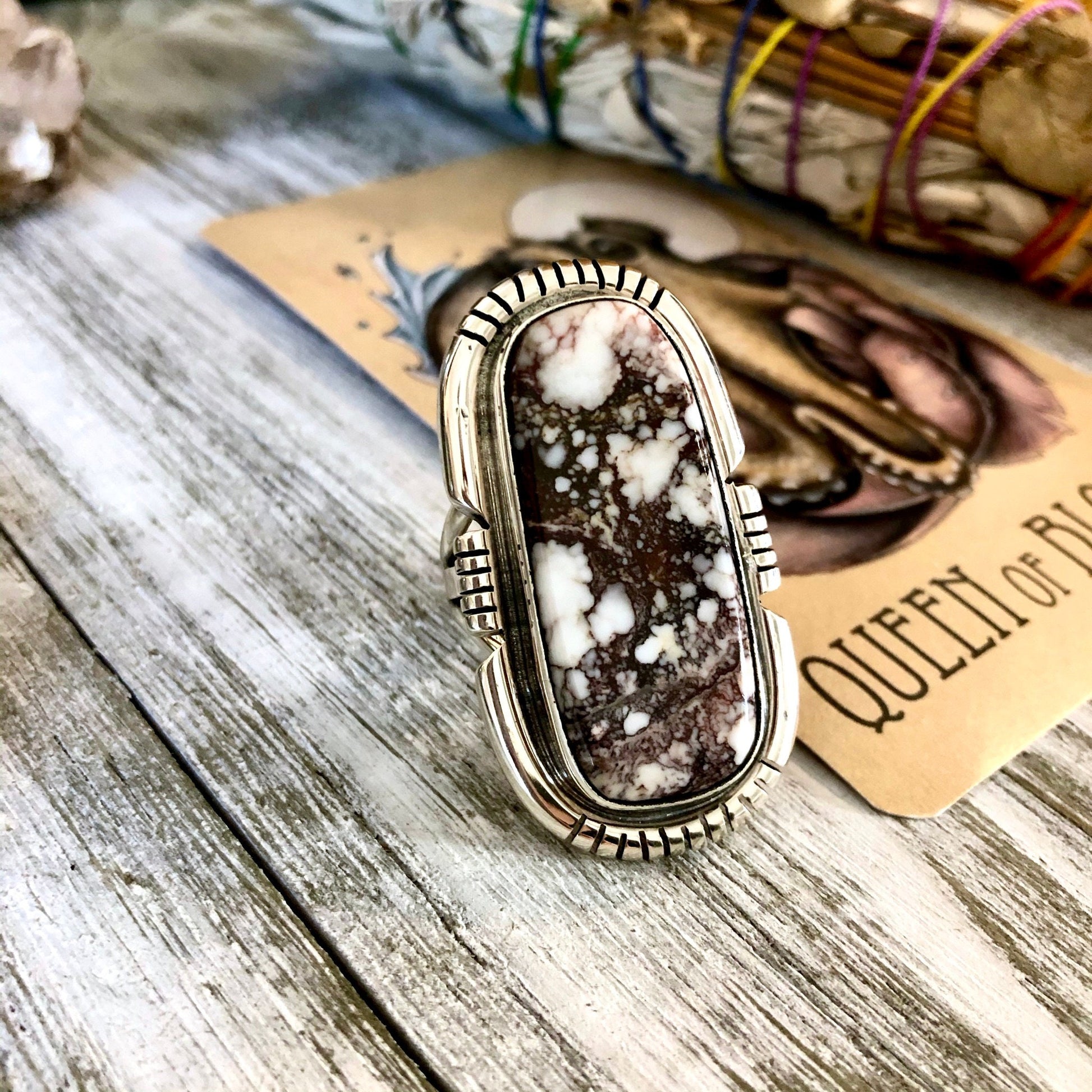 Size 9.5 Stunning Wild Horse Statement Ring Set in Thick Sterling Silver / Curated by FOXLARK Collection.