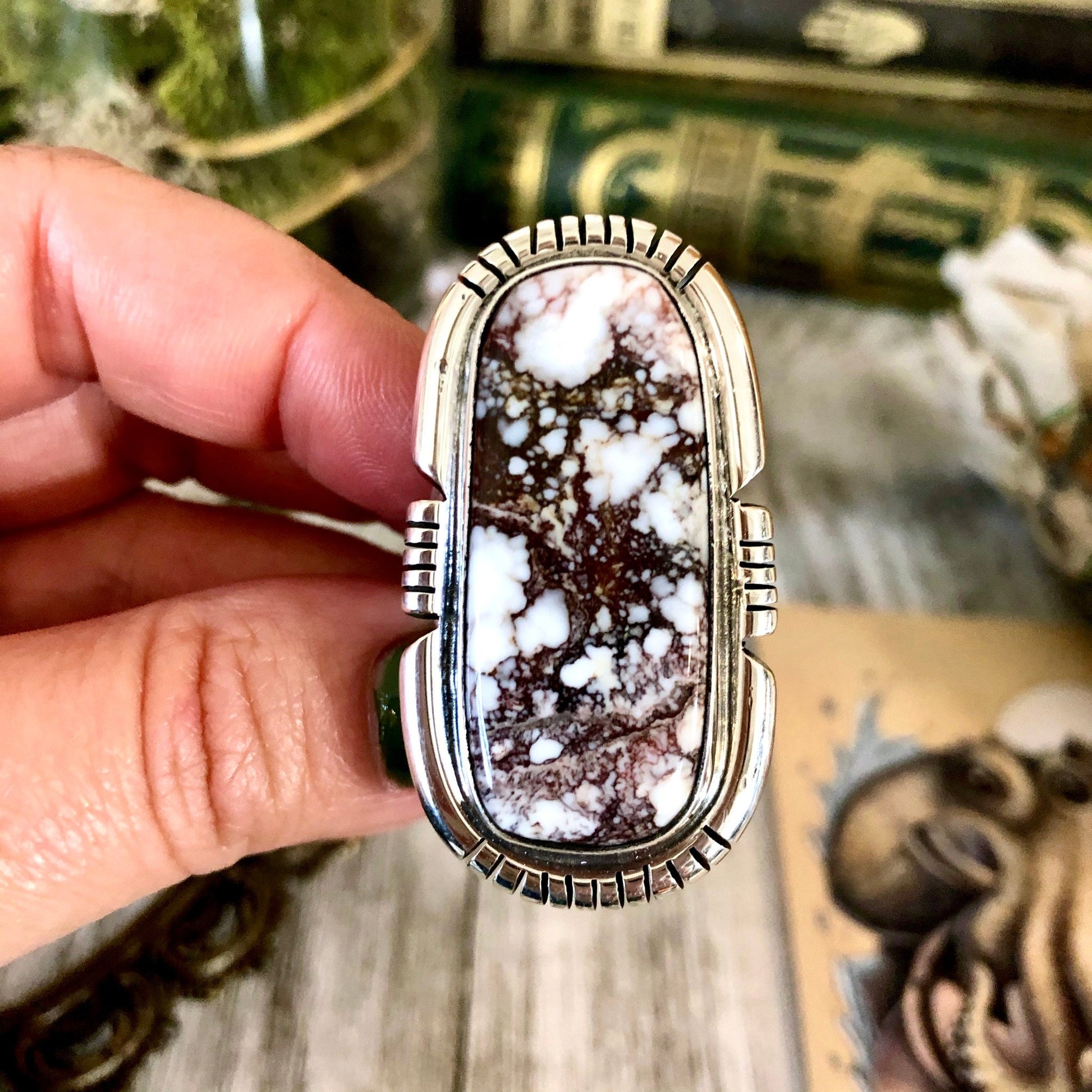 Size 9.5 Stunning Wild Horse Statement Ring Set in Thick Sterling Silver / Curated by FOXLARK Collection.