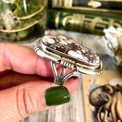 Size 9.5 Stunning Wild Horse Statement Ring Set in Thick Sterling Silver / Curated by FOXLARK Collection.