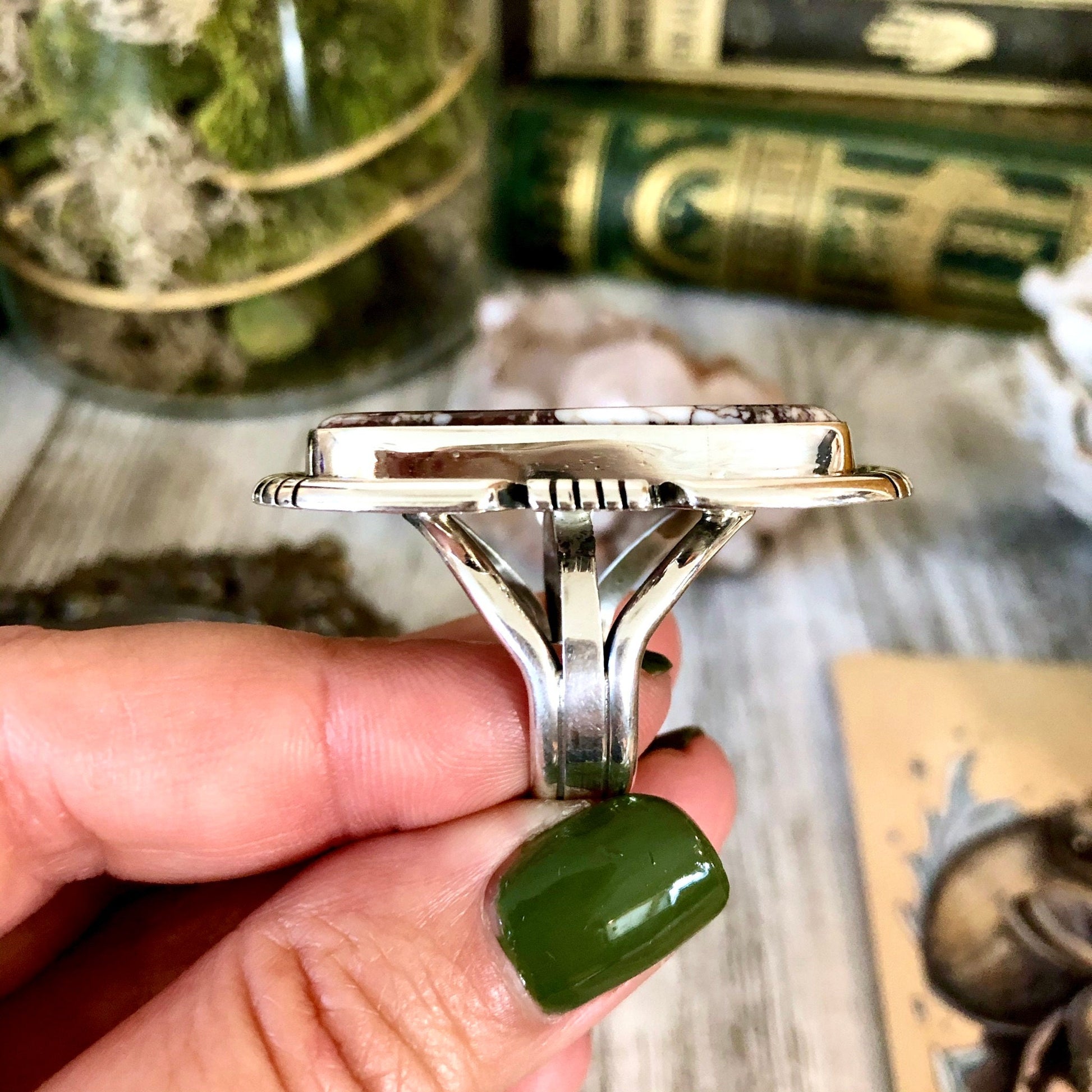 Size 9.5 Stunning Wild Horse Statement Ring Set in Thick Sterling Silver / Curated by FOXLARK Collection.