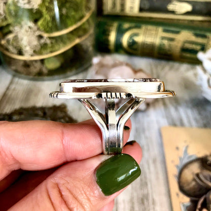 Size 9.5 Stunning Wild Horse Statement Ring Set in Thick Sterling Silver / Curated by FOXLARK Collection.