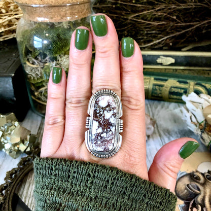 Size 9.5 Stunning Wild Horse Statement Ring Set in Thick Sterling Silver / Curated by FOXLARK Collection.
