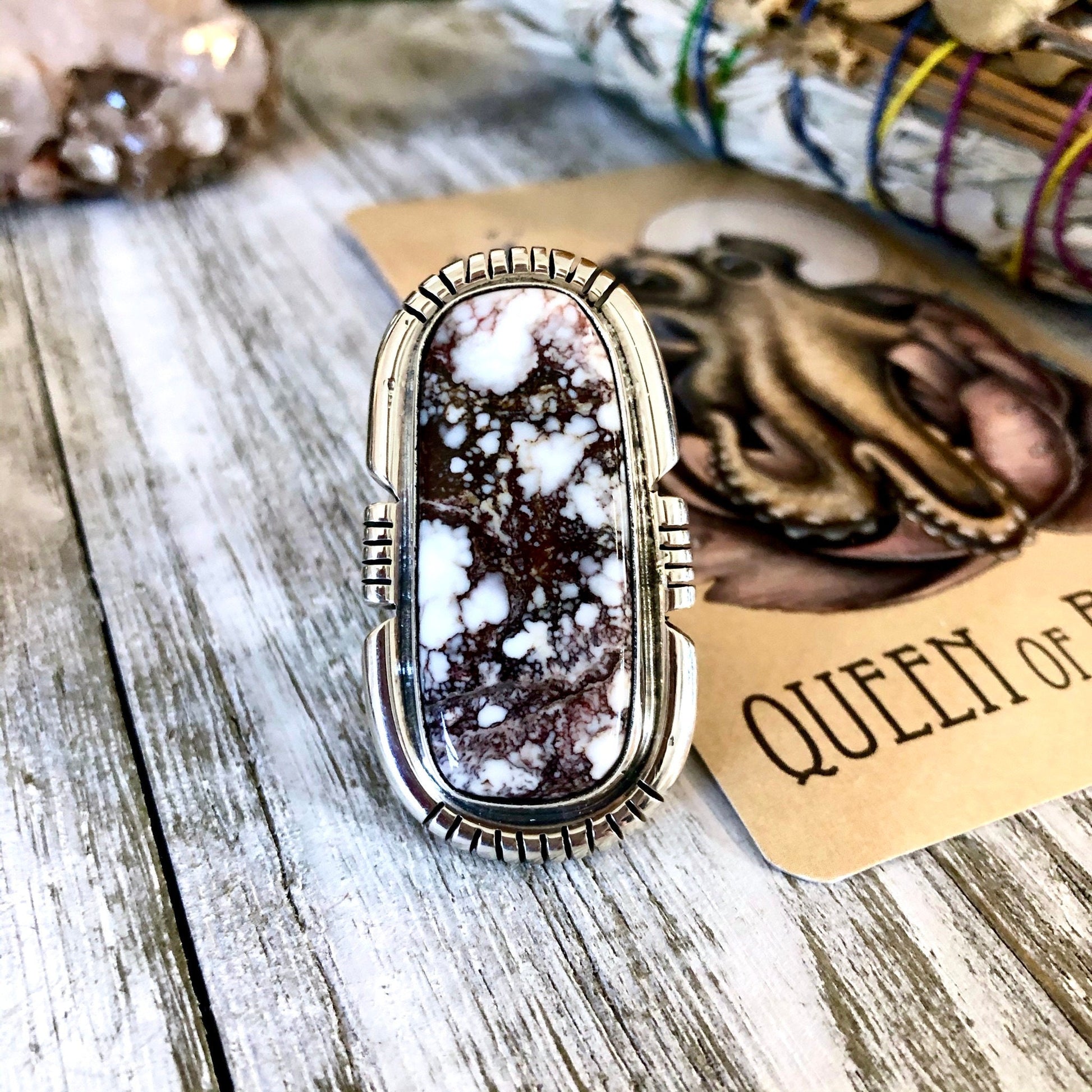 Size 9.5 Stunning Wild Horse Statement Ring Set in Thick Sterling Silver / Curated by FOXLARK Collection.