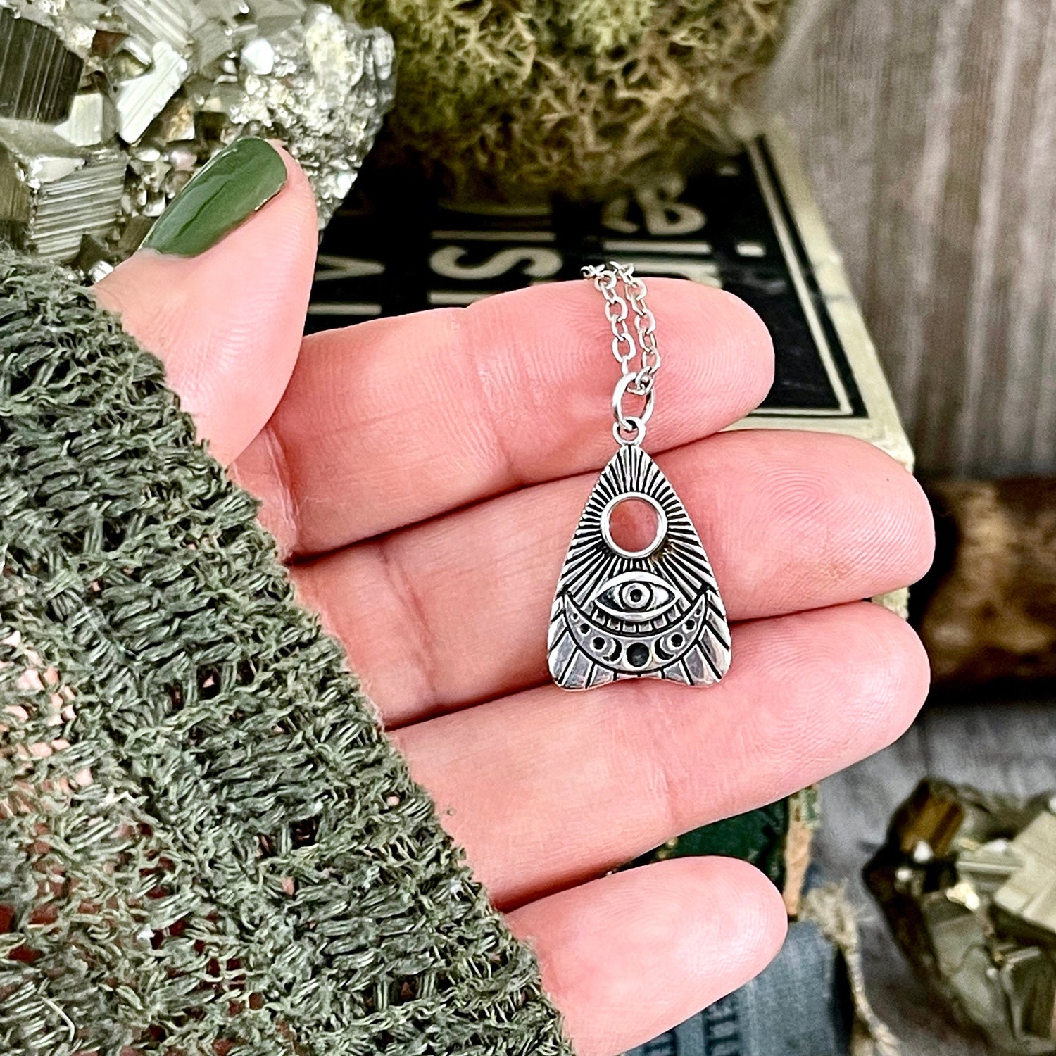 Tiny Talisman Collection - Sterling Silver Ouija Planchette Pendant 25x15mm / Curated by Foxlark Collection - 925