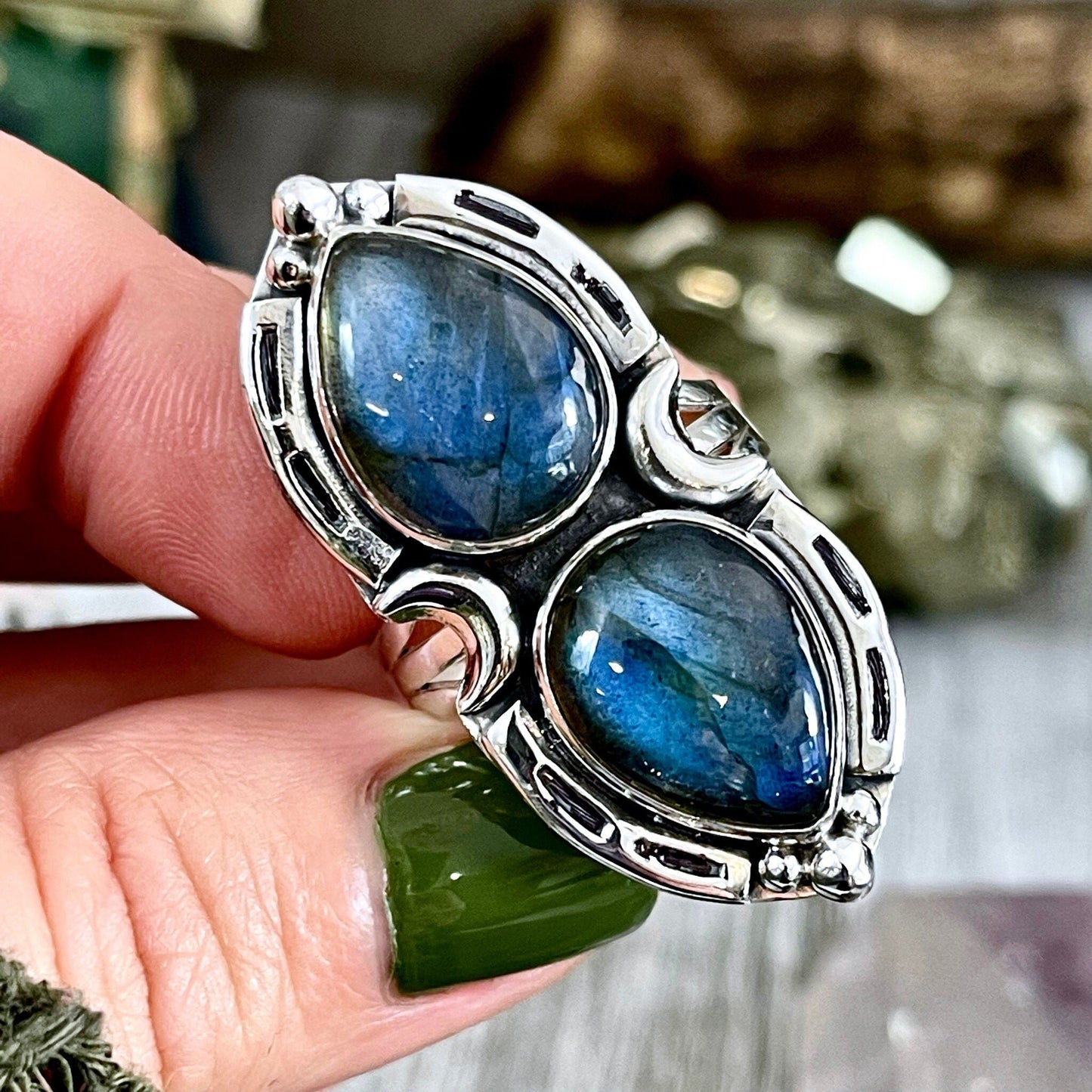 Big Crystal Ring, Big Stone Ring, Boho Jewelry, Boho Ring, Etsy Id 1143400613, Foxlark Alchemy, Foxlark- Rings, Gypsy Ring, Jewelry, Labradorite Jewelry, Labradorite Ring, Moon Jewelry, Moon Ring, Rings, Statement Rings, Wholesale